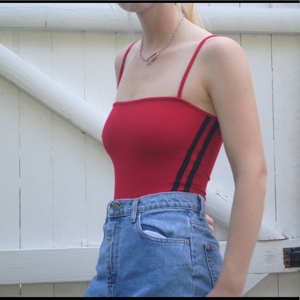 Red brandy Melville bodysuit